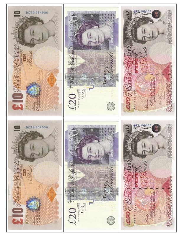 Fake English Money Printable